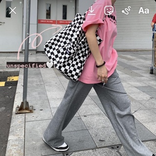 Checkerboard bolso de hombro 2021 bolsa de lona de gran capacidad versátil viajero estilo universitario Casual bolsa de mensajero (2)