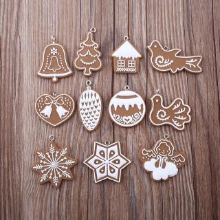 11 pzas/juego de adornos navideños de arcilla suave de PVC en forma de múltiples adornos colgantes para colgar copos de nieve decoración de árbol de navidad (7)