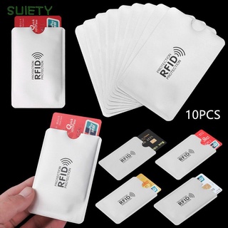 suiety 10pcs smart id bank card caso anti robo anti rfid cartera protector de tarjeta escudo rfid bloqueo de aluminio prevenir el escaneo titular de la tarjeta