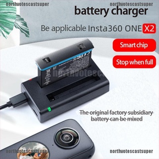 Northvotescastsuper para Insta360-one x2 accesorios Dual USB cargador Dual recargable batería NVCS