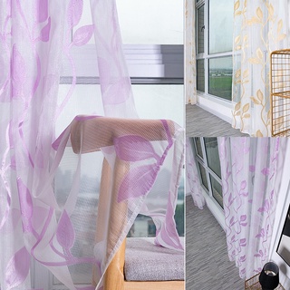 estilo moderno 2 cejas terry corte flores transparente cortina decoración del hogar