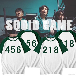 calamar juego camiseta cosplay manga corta unisex tops redondo seis casual suelto deportes netflix camiseta de alta calidad