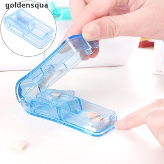 [goldensqua] cortador de pastillas seguro divisor medio compartimento de almacenamiento caja de medicina tablet titular [goldensqua]
