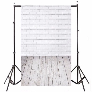 5x7ft blanco ladrillo pared madera piso vinilo telón de fondo estudio fotografía fondo