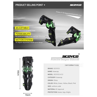 Scoyco - rodillera para motocicleta, para hombre, equipo de protección, Rodiller, equipo de Motocross Joelheira Moto (5)