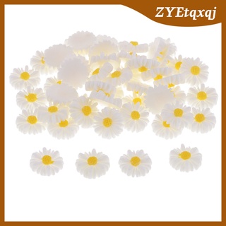 50pcs Resin Daisy Flower Flatback Appliques Buttons For Phone/wedding/crafts