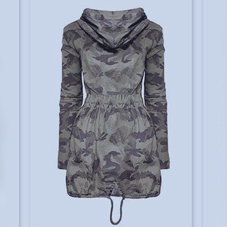 Women Camouflage Hooded Coat Zip Army Jacket Parka Outwear Casual Windbreaker (6)