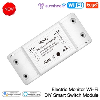 Tuya Wifi DIY Smart Switch Relay Module Power Monitor Tuya/Smart Life App Remote Control 16A Work with Alexa Google Home