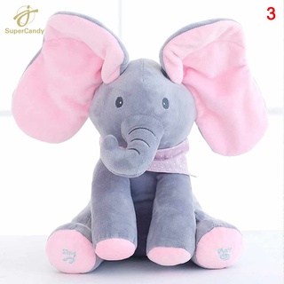 HelloKimi peluches Peekaboo elefante juguetes de peluche suave Peek-a-boo elefante muñeca escondite (4)