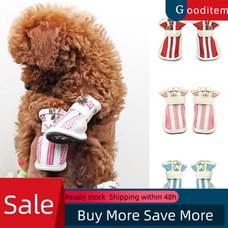 gooditem 4pcs moda malla algodón transpirable antideslizante casual zapatos para mascotas perro cachorro botas
