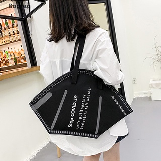 [Bograg] Fashion Women Large Mask Shopping Bag Canvas Shoulder Storage Bag Home 579CL