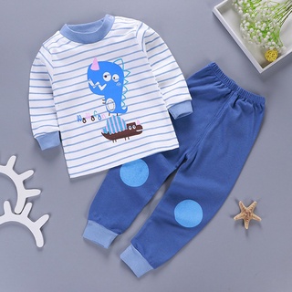Pijama de los niños conjunto de algodón suave de dibujos animados patrón de pijamas de los niños