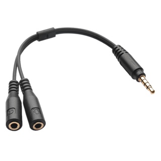 (extremecallenge) 3,5 mm estéreo audio macho a 2 hembra auriculares micrófono y divisor cable adaptador