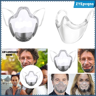 2 Pcs PC Visible Face Mask Transparent Face Protection Mouth Shield Covering
