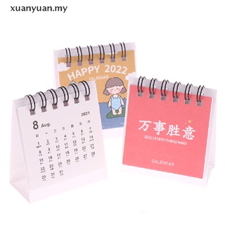 Xuan Mini calendario de escritorio 2022 Agenda anual organizador calendario Dual Daily Scheduler.