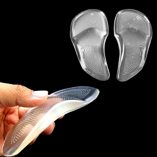 hyalacy 3/4 plantillas unisex medias cojín ortopédico gel de silicona nuevo arco soporte deporte tacón alto almohadilla de zapatos insertos (3)
