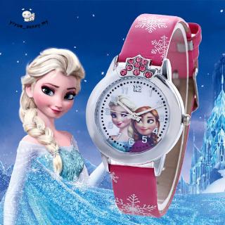 Frozen Girls Elsa princesa de dibujos animados reloj de cuarzo cristal diamante Dial relojes regalos de navidad