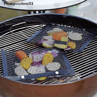 finegoodwell3 - alfombrilla de malla para barbacoa, reutilizable, para cocinar al aire libre, malla, forma de malla