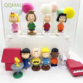 Qqmall coche muñeca adorno Snoopy muñecas colección modelo de juguete Snoopi figura de acción Q versión Anime personaje niños decoración muñeca PVC decoración pastel Anime figura