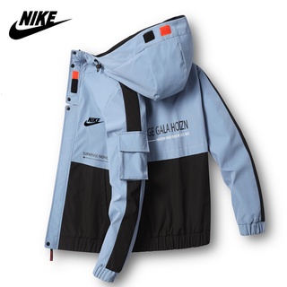 Nike Fesyen Stitching Chamarra con capucha de los hombres Casual Chamarra
