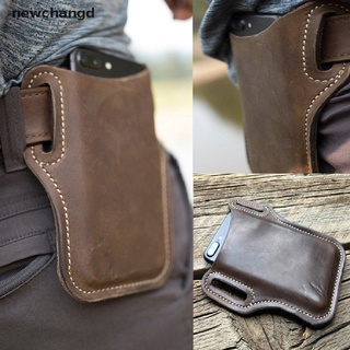 [nuevo] al aire libre edc vaquero cuero monedero vintage pack cinturón clip bolsa protectora (1)