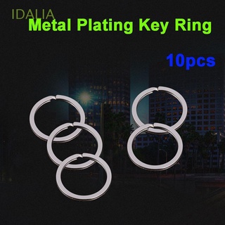 IDALIA 10PCS Keyring Outdoor Keychain accessories Key Ring Portable Plating Round 30mm Metal Split Circle/Multicolor