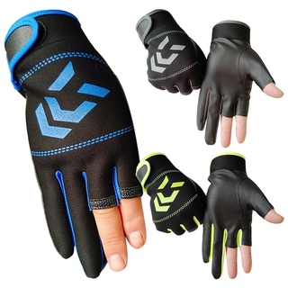 guantes protectores unisex transpirables antideslizantes de 3 dedos para pesca al aire libre