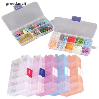 Greedancit Plastic 10 Slots Adjustable Jewelry Storage Box Case Craft Organizer Beads CL