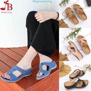 Bya más el tamaño 35-43 confort Flatform cuña sandalias de moda antideslizante de las mujeres Casual zapatos 1801