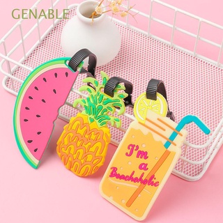 GENABLE 1PC Luggage Anti-lost Silica Gel Tag For suitcase ID Addres Holder Luggage Travel Accessories Portable Label Cute Bags Fruit shape PVC Baggage Boarding Tag