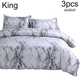 Bilibili Marbling individual completo Queen King cama edredón funda funda de almohada juego de ropa de cama (7)