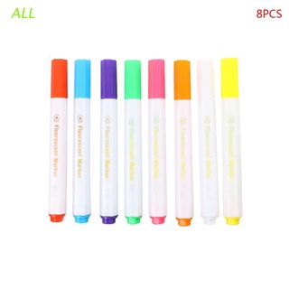 Todos los marcadores de tiza líquida fluorescente de 8 colores rotuladores borrables LED tablero de escritura de vidrio ventana arte lápiz conjunto (1)