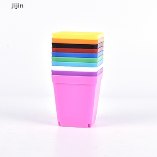 [Jijin] Maceta De Plástico Cuadrada De 10 Colores Para Decoración En Casa , Oficina , Escritorio , Jardín . (3)