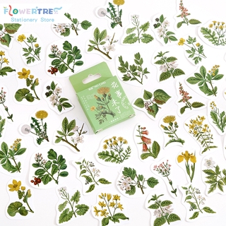 Flowertree 46 pzs calcomanías de flores de plantas/diario/decoración de álbum de recortes