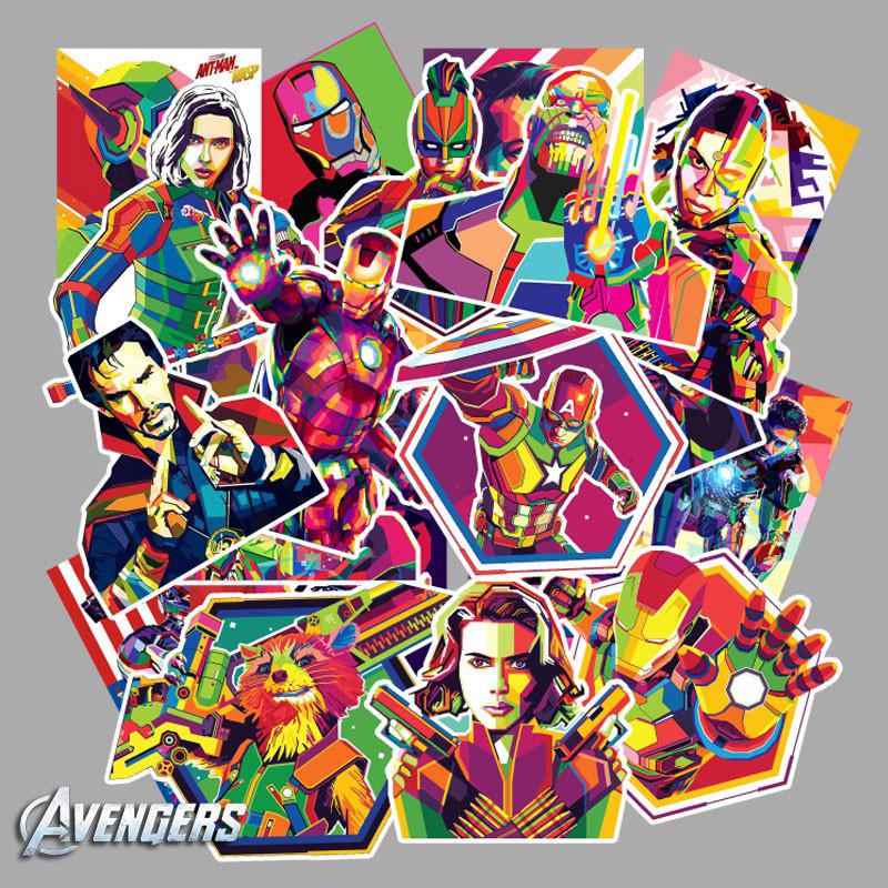 Y & P-Juego De 50 Pegatinas Impermeables Para Marvel's The Avengers