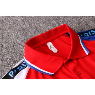 2021 2022 Jordan Men Red POLO Shirt Sports Pants Football Training Set (4)