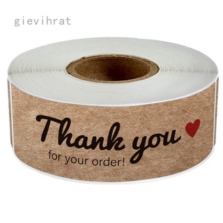 120Pcs/Roll Thank You Sticker Label Kraft Paper Stickers Label Decoration Package Label Stationery Sticker