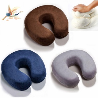 cojín inflable clysmable universal en forma de u almohada de aire regalo viaje cómodo soporte de gamuza suave cuello/multicolor
