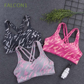 falcon1 ropa deportiva de secado rápido y ropa interior deportiva sujetador deportivo mujeres de alta elasticidad yoga camuflaje fitness transpirable nylon/multicolor