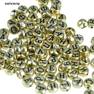 [seivany] 100 cuentas de letras rusas alfabeto acrílico cuentas para hacer joyas diy
