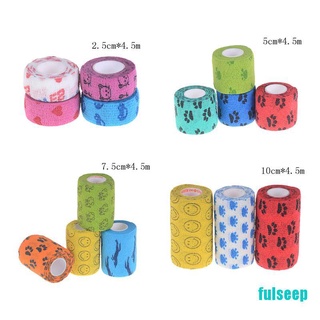 [FULSP] Waterproof Elastic Bandage Self Adhesive Breathable Tape Colorful Pet Bandage DZBF