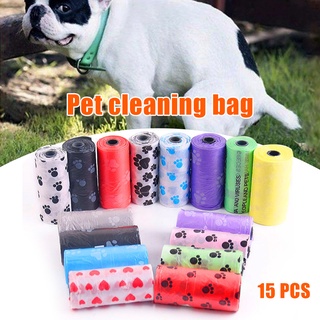 15 unids/rollo bolsa de basura para mascotas, bolsa de caca de perro, bolsa de basura desechable
