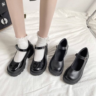 Japonés Mary Jane Mujer De Suela Gruesa JK Uniforme Zapatos 2021 Nuevo lolita Esponja Pastel Pequeños De Cuero Salvaje Tacón Grueso retro (3)