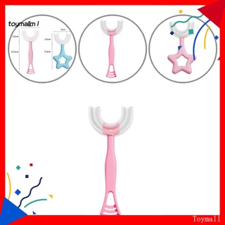 Tm 2 colores cepillo de dientes infantil tipo U modelado cepillo de dientes para niños forma de dibujos animados para el hogar