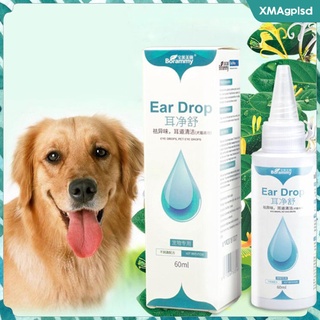 60ml Ear Drops for Dogs Cats Pets Kills Mites Eardrops Pet Ear Wax Remover