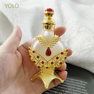 Yolo botella de Perfume de 12 ml Simple esencia botella de maquillaje sub-bottling portátil de oro embalaje contenedor cosmético de oriente medio estilo aceite esencial Dubai estilo árabe vacío botellas rellenables