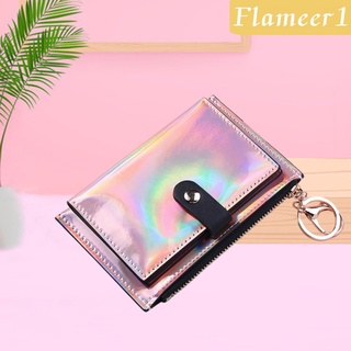 [Flameer1] cartera de mujer Bifold con bolsillo para monedas, llavero, color morado (3)