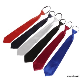 magichouse mens pretied color sólido esmoquin formal ajustable cremallera corbata más fácil elegante