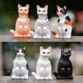 6 piezas de figura de dibujos animados posición en cuclillas impermeable pvc kitan club cat modelo para niños