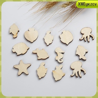 50X Cut Wood Shapes Wooden Slices MDF Cutouts Embellishment, Wood Craft Pieces